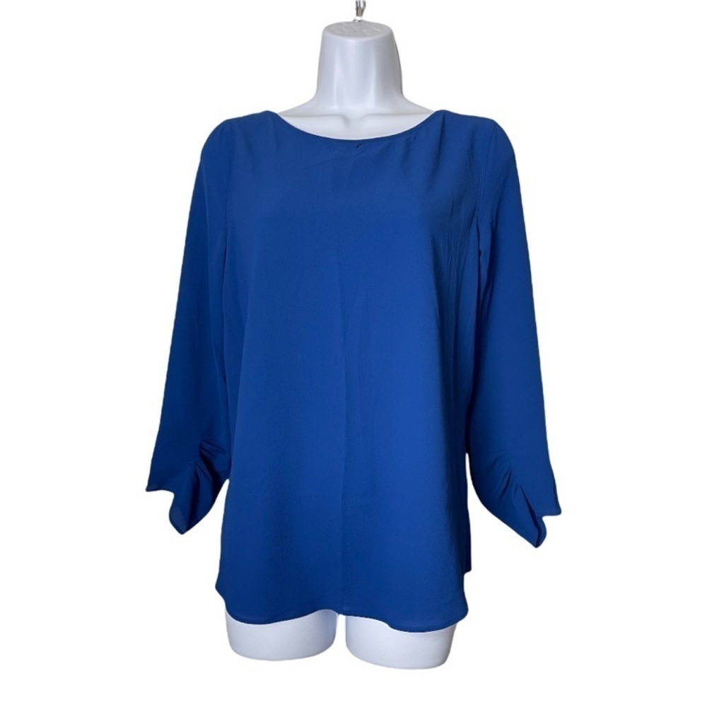Massimo dutti royal blue blouse scoop back
